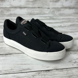 KEDS BLACK FABRIC SLIP ON 7 1/2
